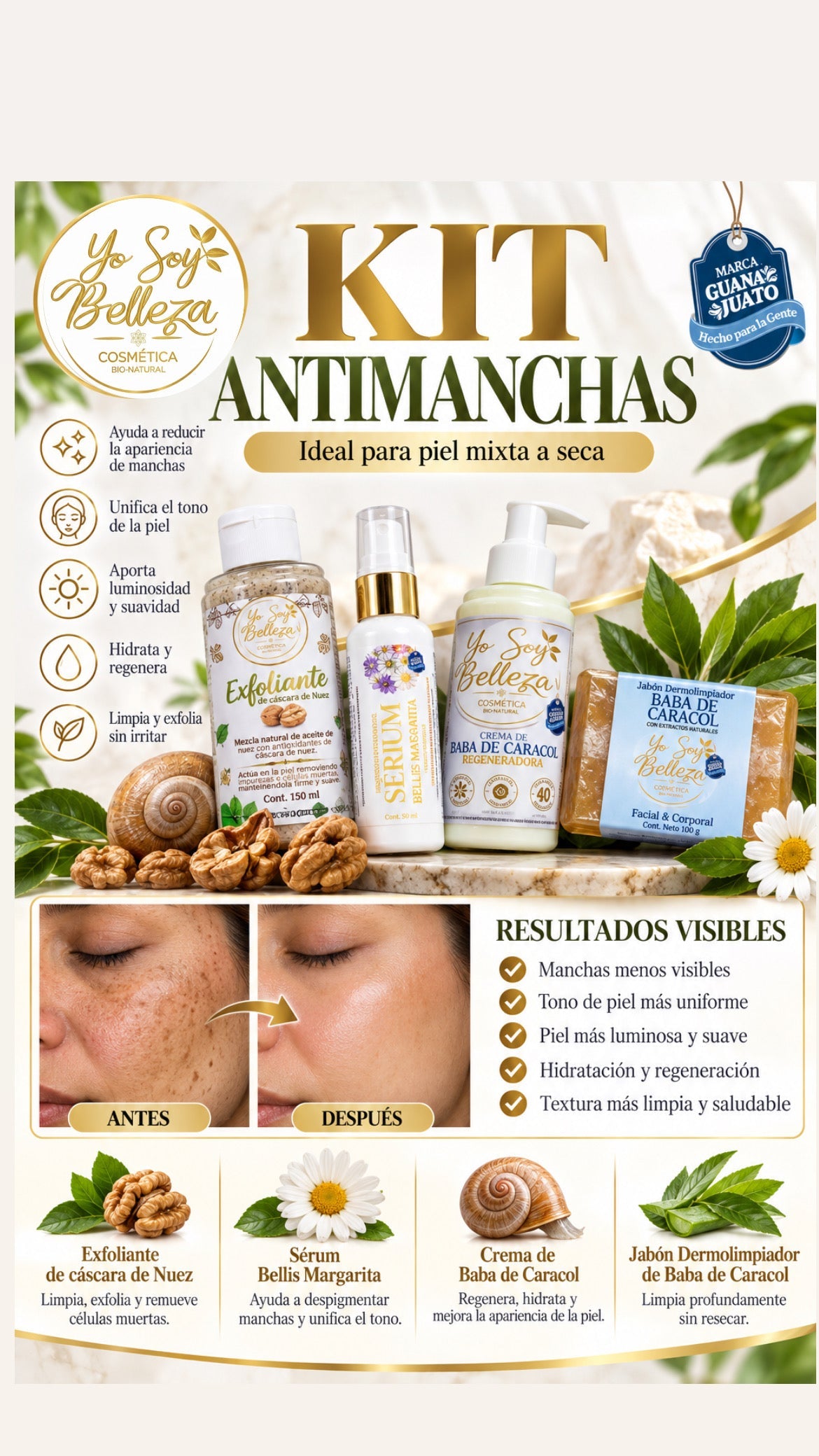 Kit anti manchas para piel mixta a seca