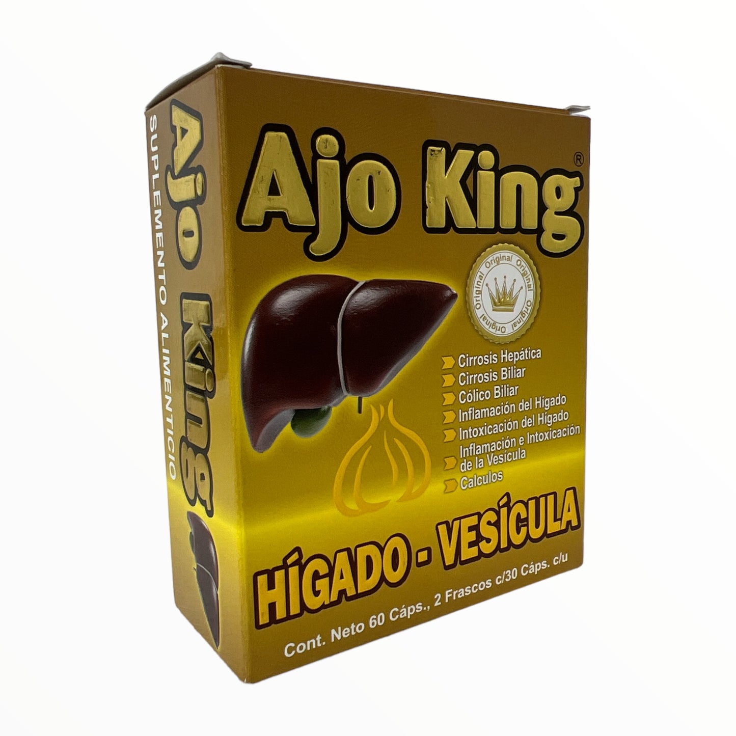 CAP HIGADO-VESICULA C/ 60 AJO KING