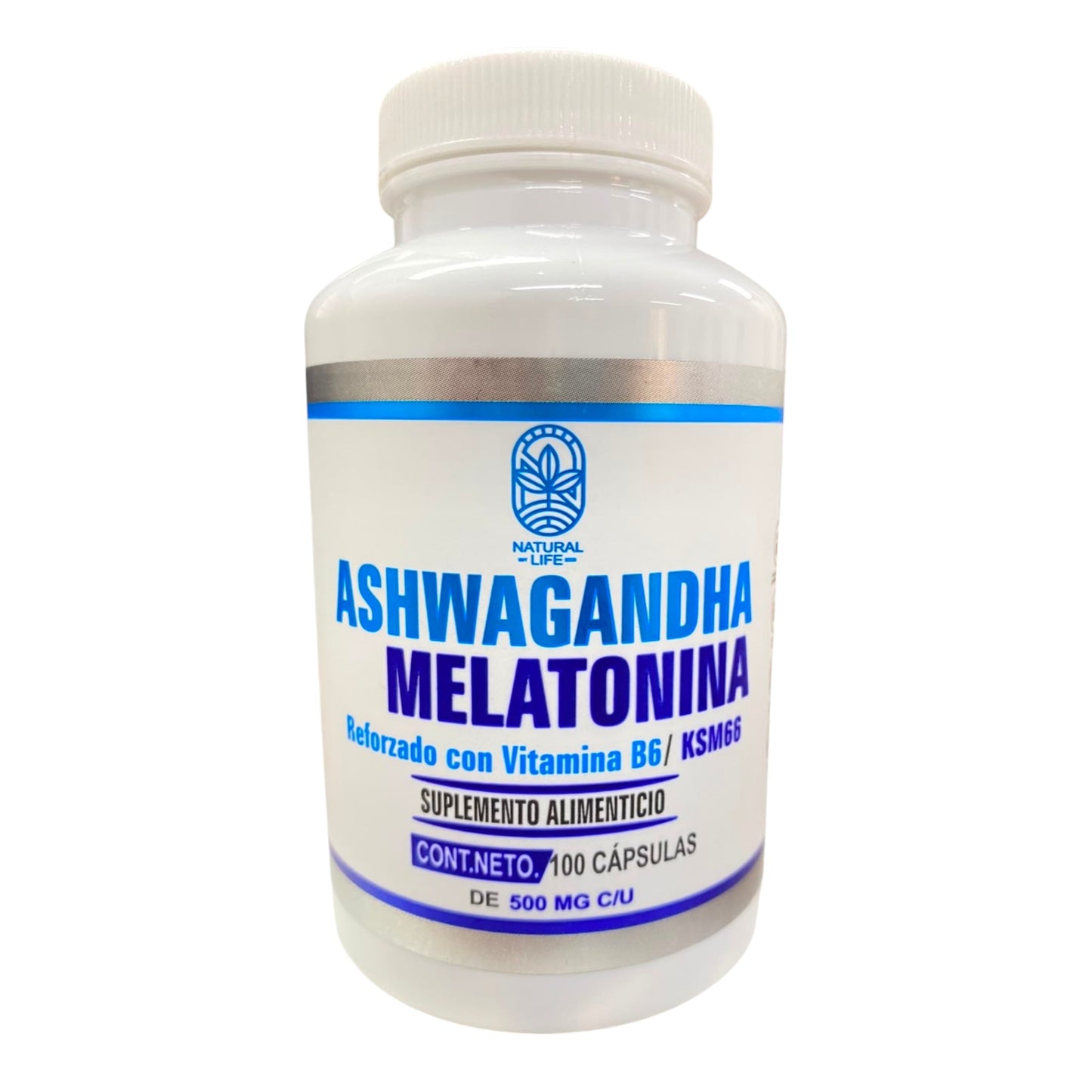 Ashwagandha + Melatonina 100 cápsulas Natural Life