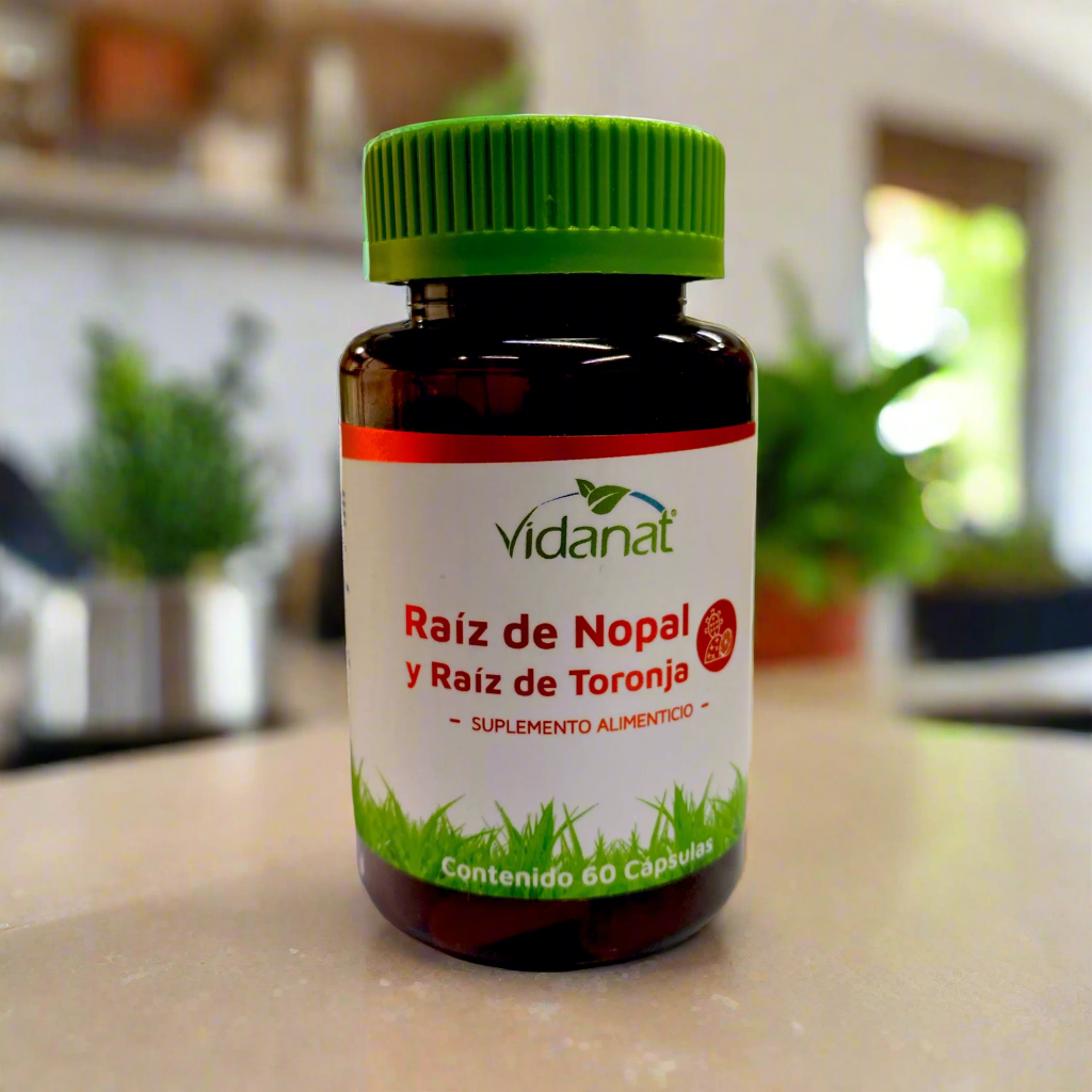 Raíz de Nopal y Raíz de Toronja 60 cápsulas Vidanat