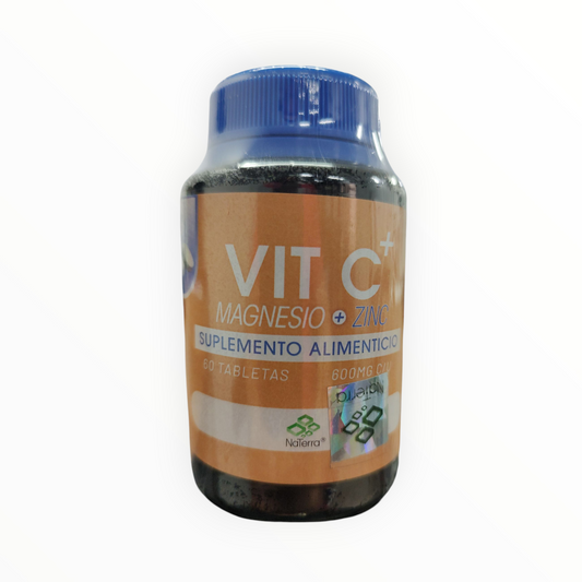 Vitamina C + Magnesio + Zinc 60 tabletas Sunatura