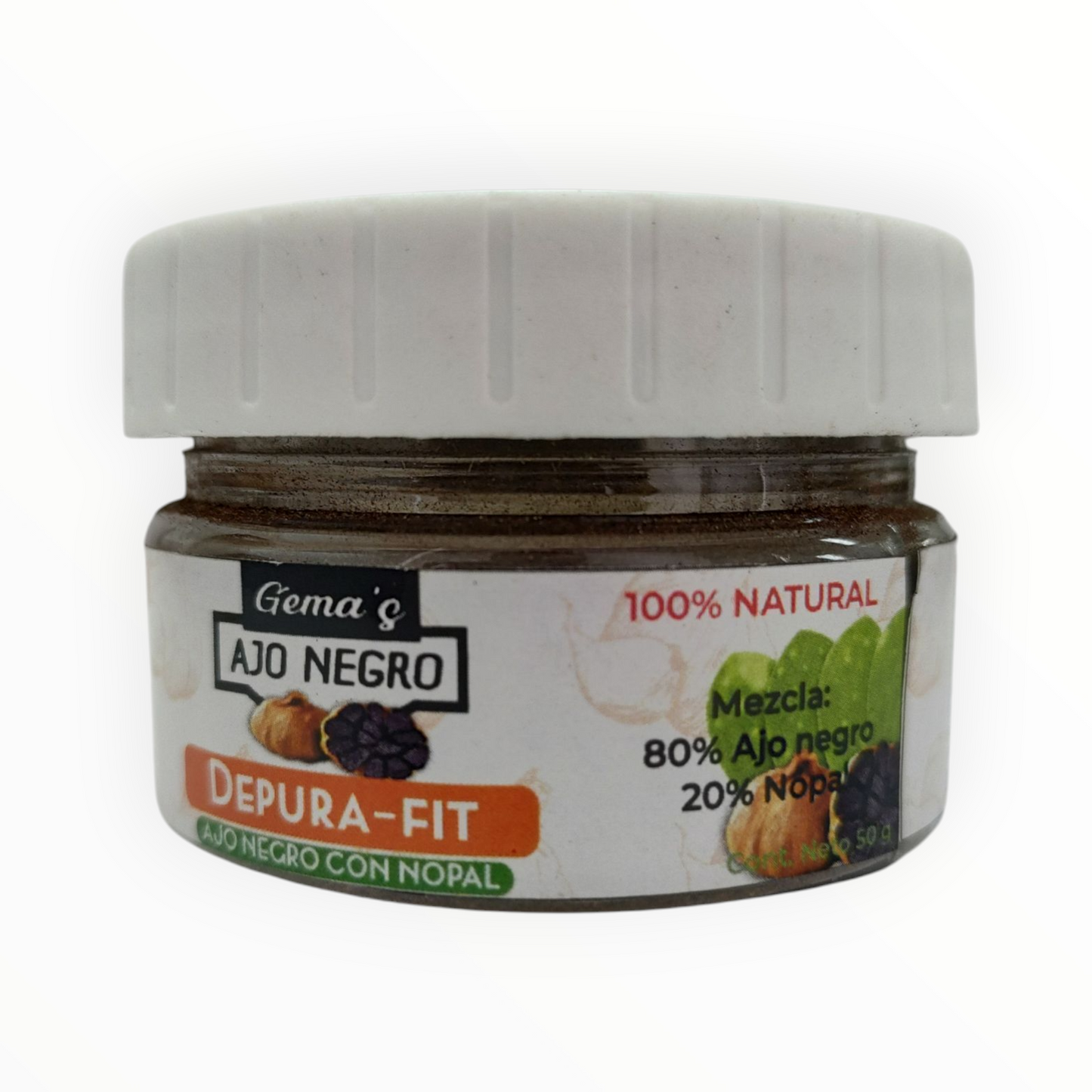 Polvo Depura-Fit Ajo negro Nopal 50 g Gema's