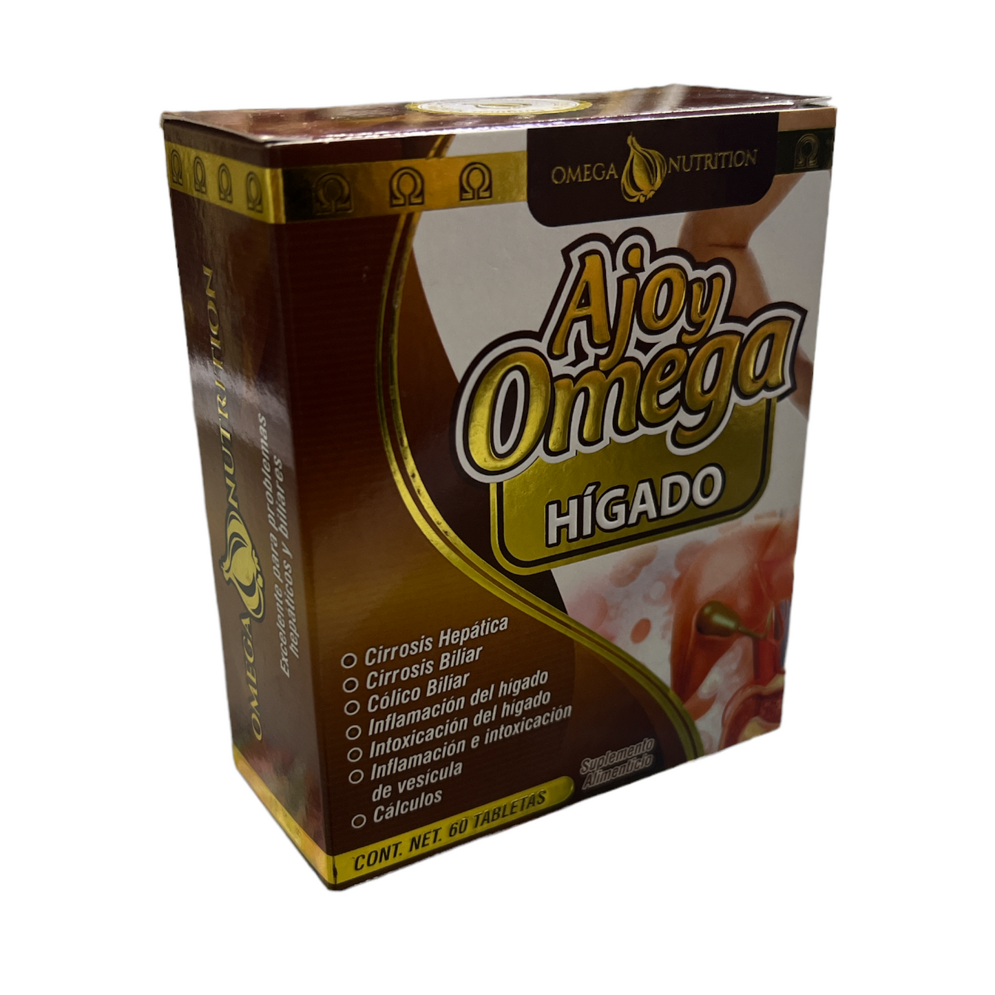 Ajo y Omega Hígado 60 tabletas Omega Nutrition