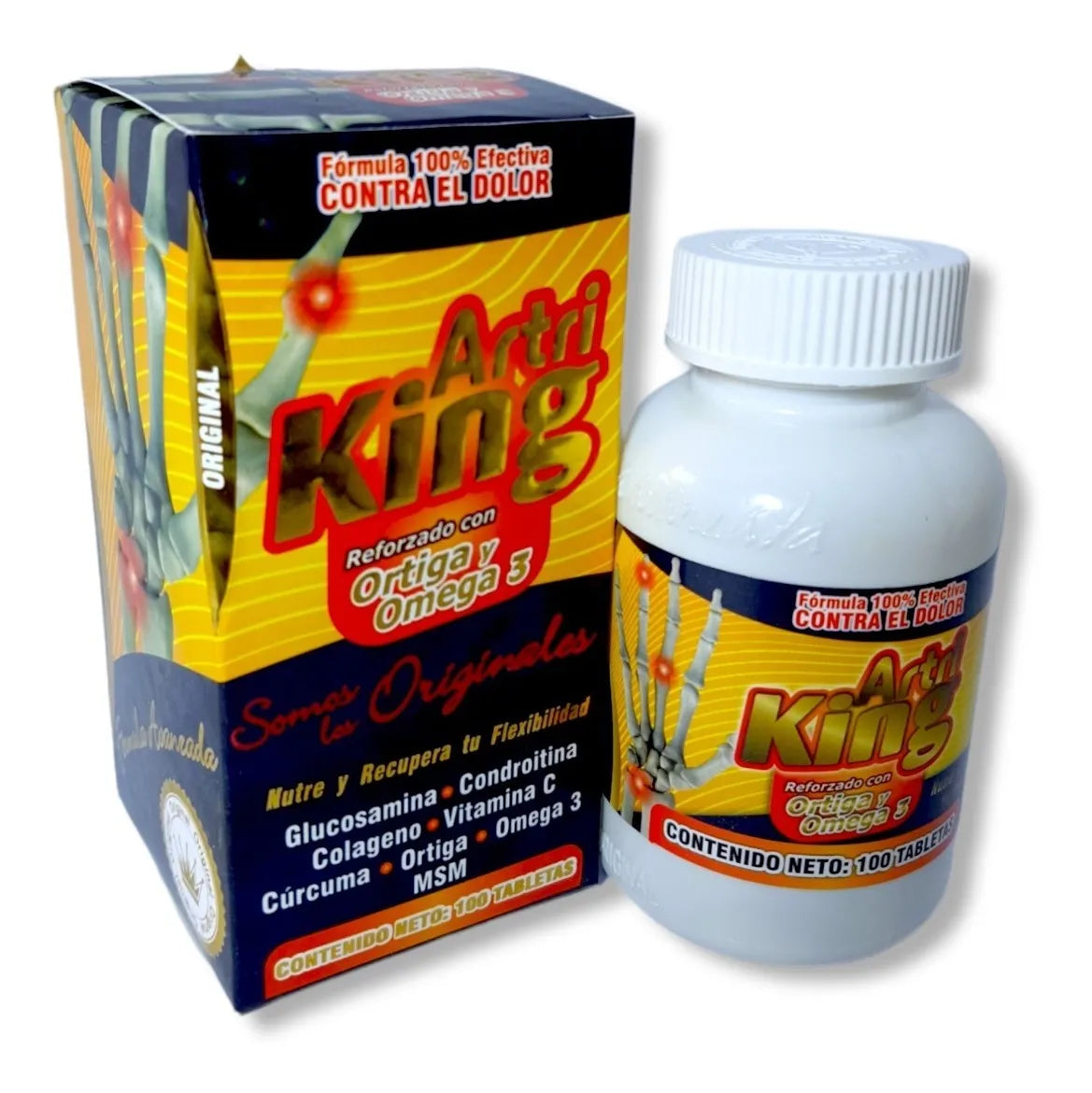 Artri King Reforzado Ortiga y Omega 3 100 tabletas | NatuZem
