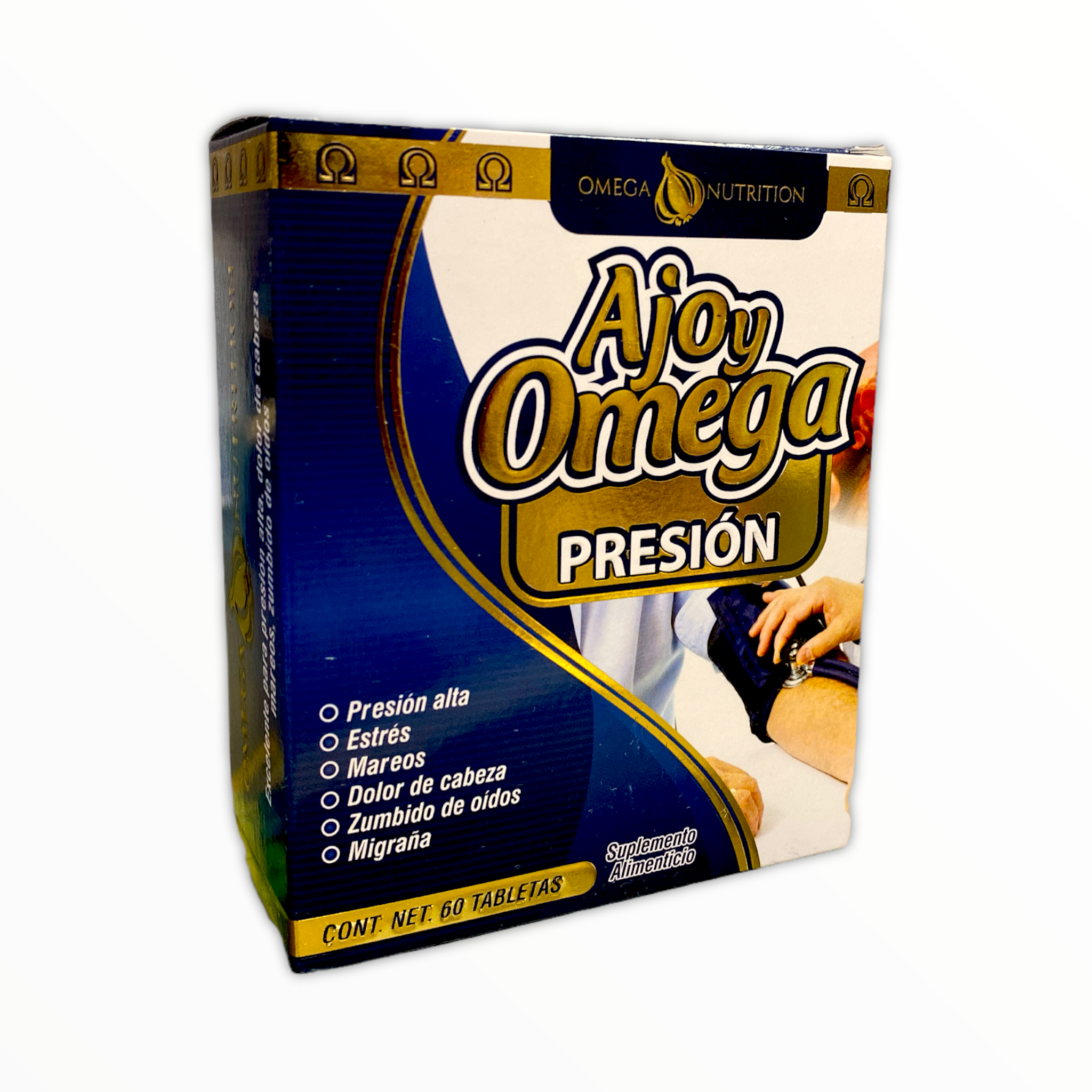 Garlic and Omega Pressure Supplement 60 tablets NatuZem