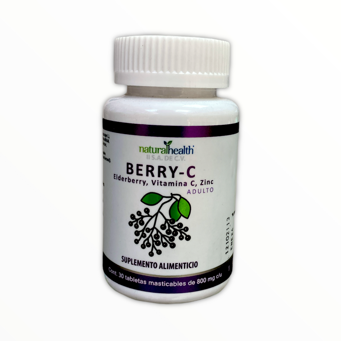 Berry-C Elderberry, Vitamiza C y Zinc 30 tabletas