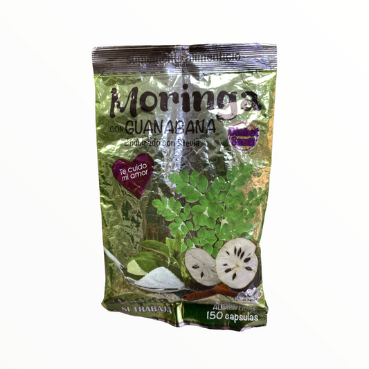 moringa con guanábana endulzado con stevia 150 cápsulas