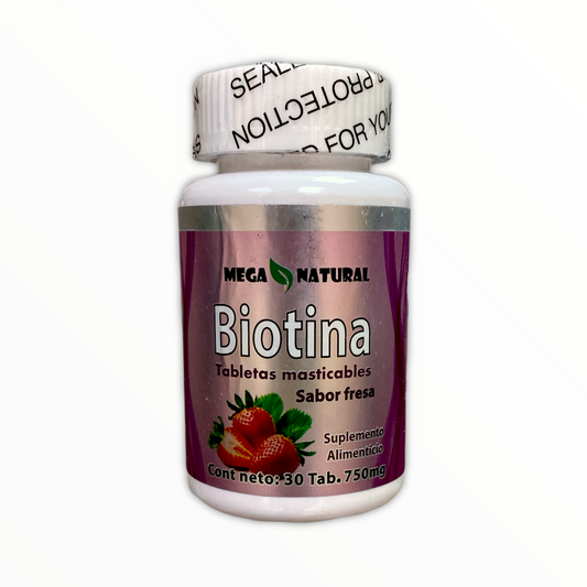 Biotina Masticable 30 tabletas Mega Natural