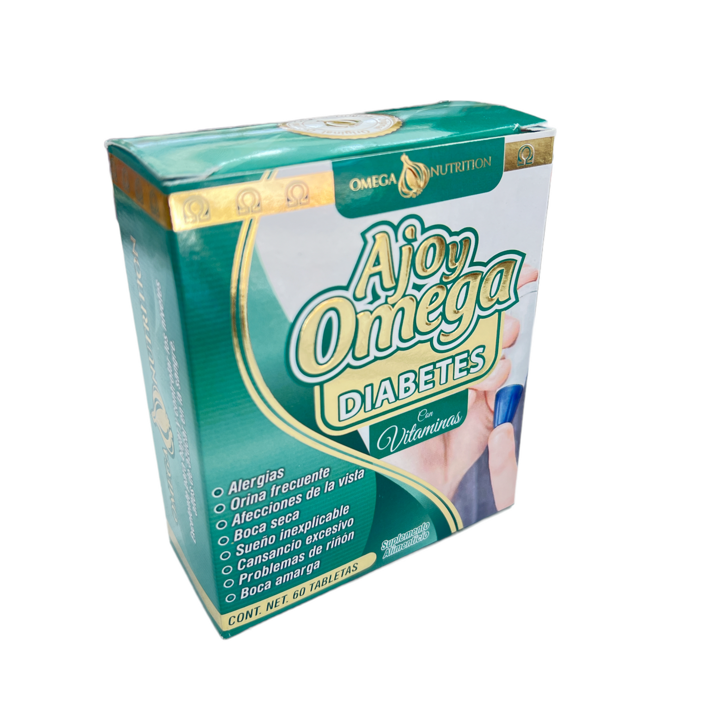 ajo y omega diabetes con vitaminas 60 tabletas