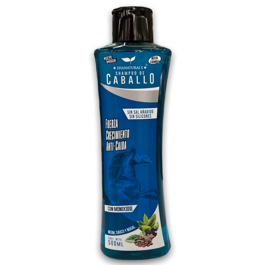 SHAMPOO CABALLO AZUL CON MINOXIDIL C/500 ML SHANATURAL'S