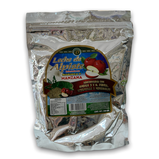 Polvo Leche Alpiste Moringa y Manzana 500 g Dina