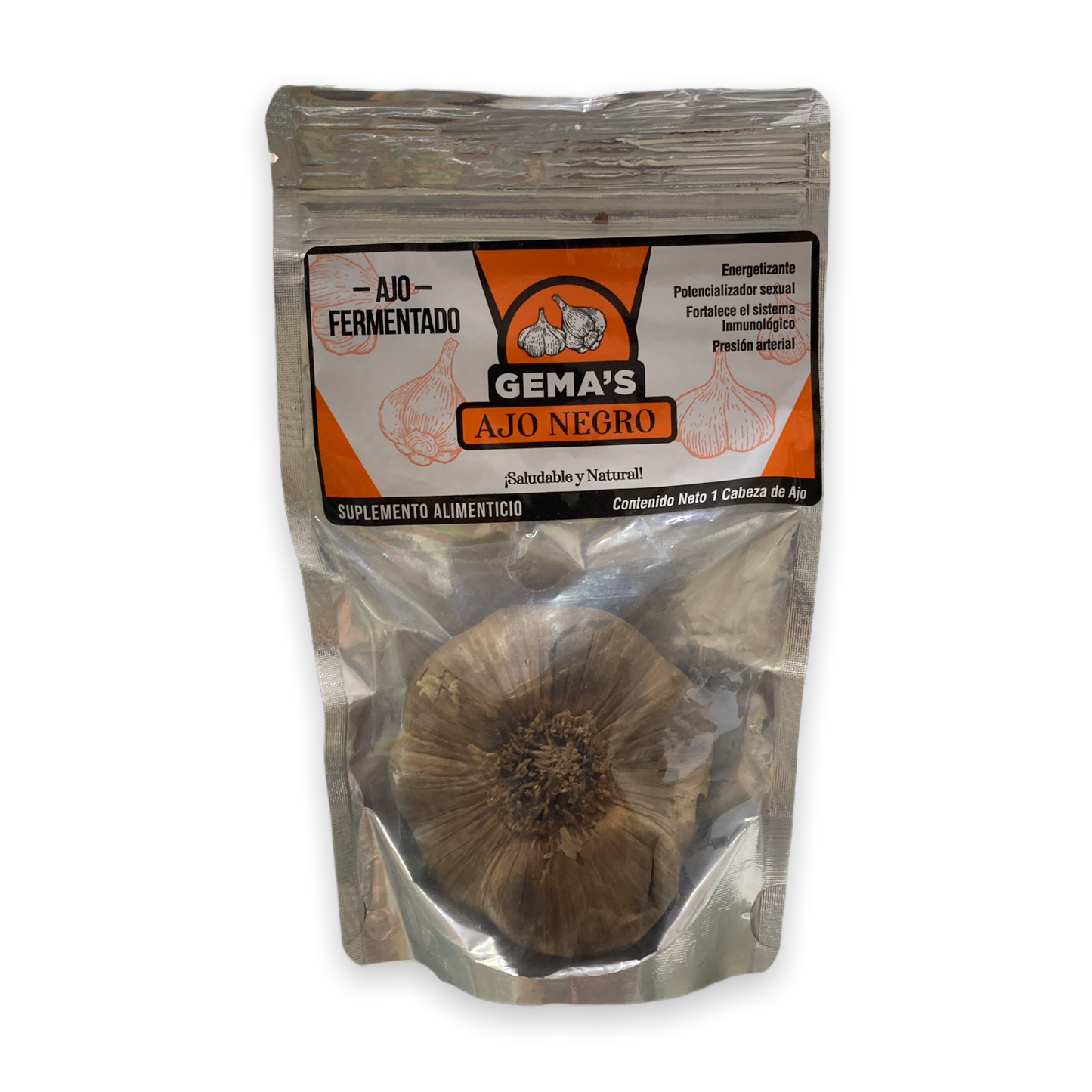 CABEZA DE AJO NEGRO ( GRANDE ) FERMENTADO GEMAS