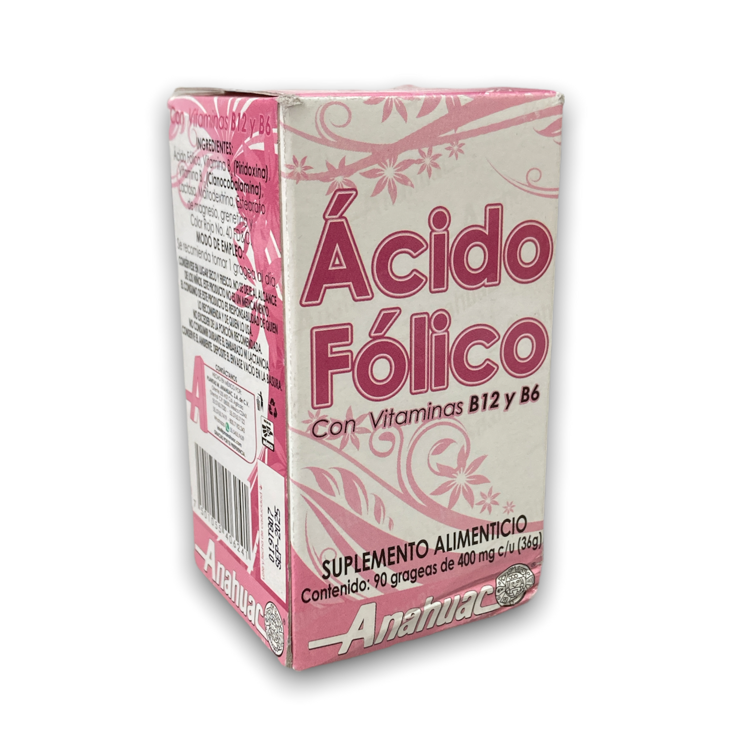 Ácido Fólico 90 grageas Anahuac