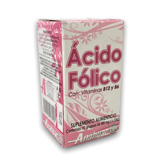Ácido Fólico 90 grageas Anahuac