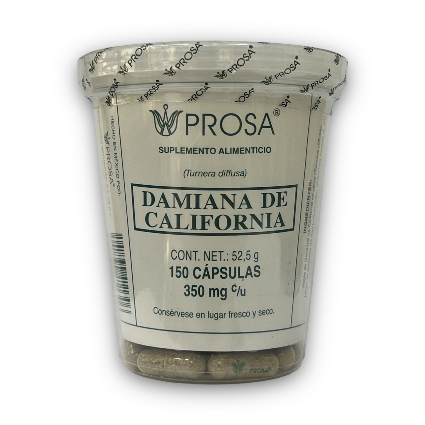 Damiana de California 150 cápsulas Prosa