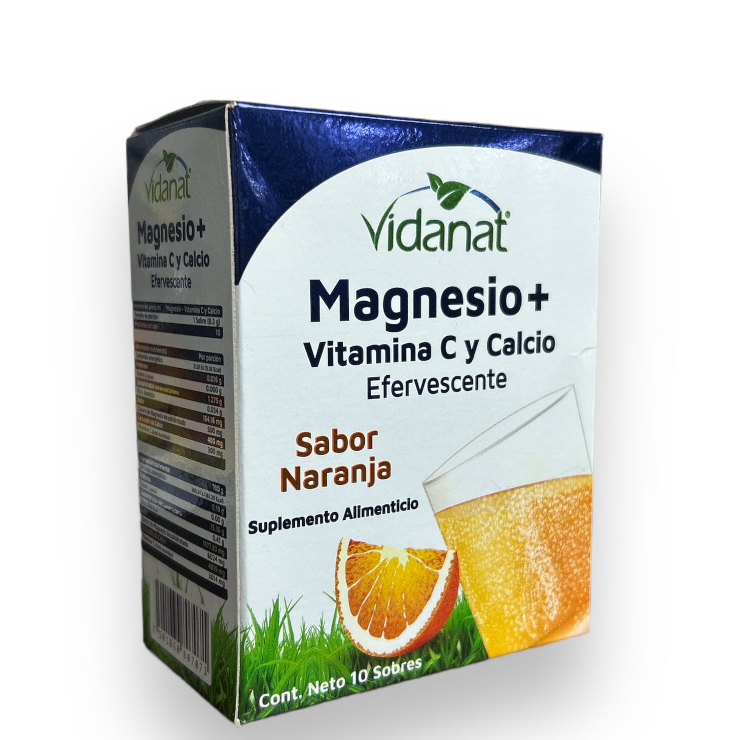 Magesio + Vitamina C y Calcio Polvo Efervescente 10 sobres
