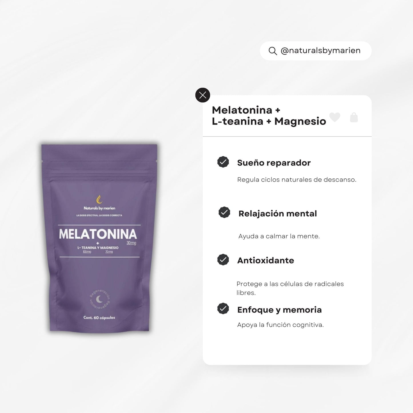 Melatonina (+ L-Teanina y Magnesio) 60 cápsulas