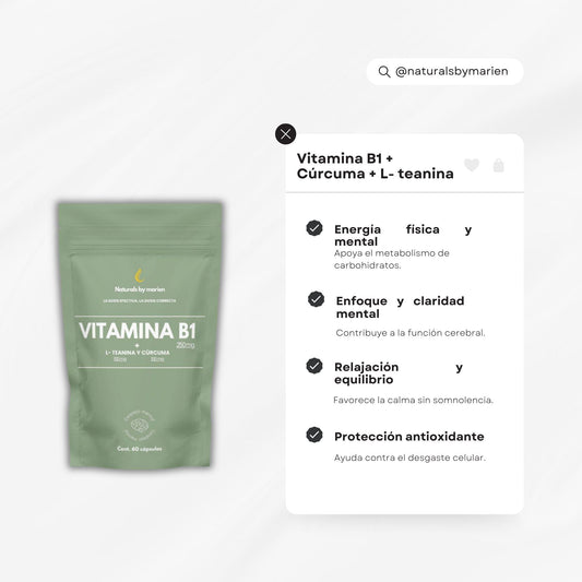Vitamina B1 + L Teanina y Cúrcuma