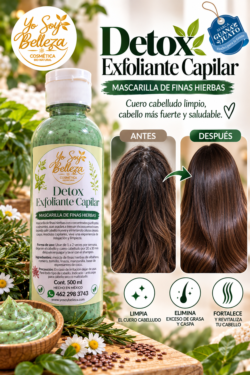Mascarilla DETOX capilar finas hierbas 500 ml