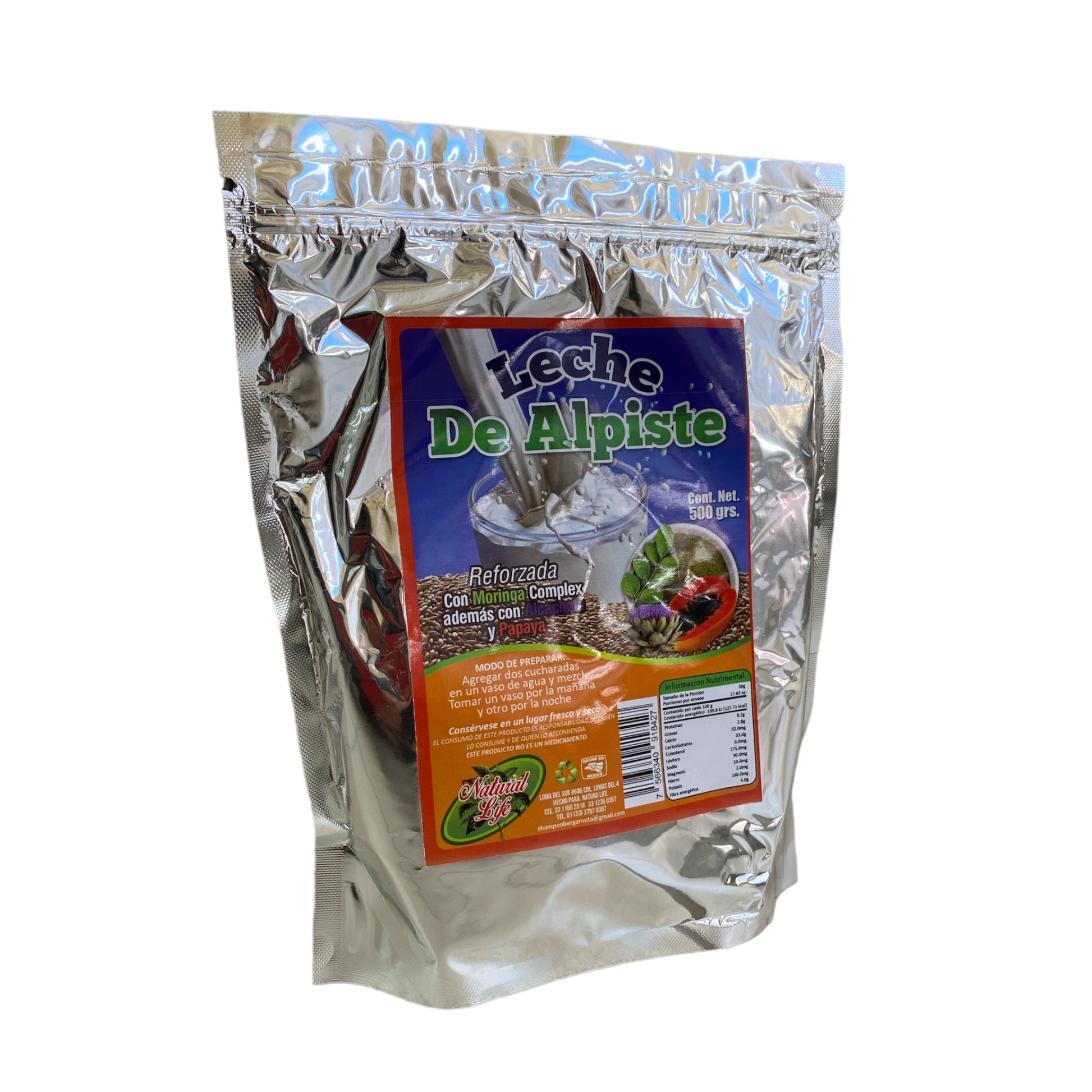 Leche de alpiste, moringa, alcachofa, papaya 500g