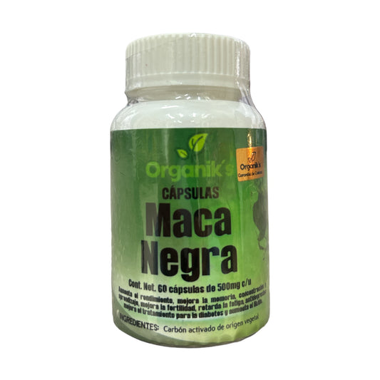 Maca Negra 60 cápsulas Organik's