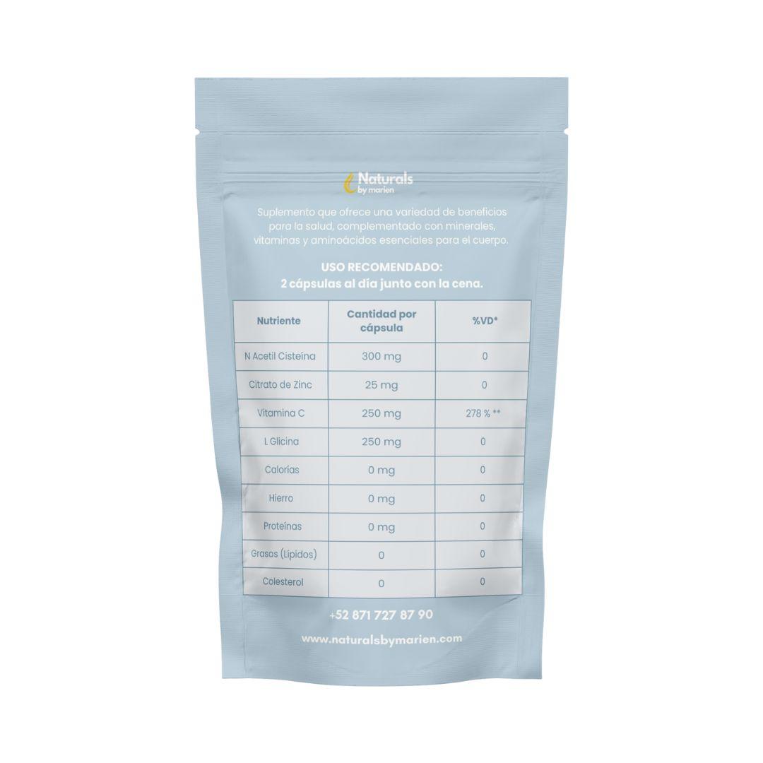 NAC N-Acetil Cisteína + Zinc, Vitamina C y Glicina 60 cápsulas