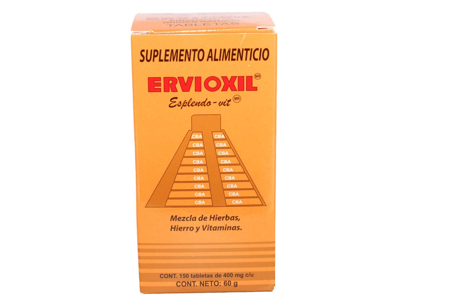 ervioxil suplemento alimenticio 150 tabletas 400 mg Azteca
