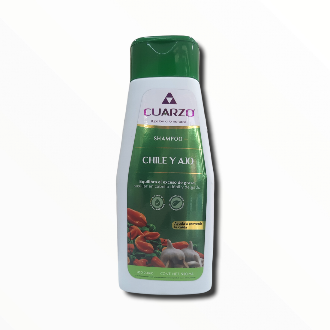 Shampoo de Chile y Ajo 550 ml Cuarzo