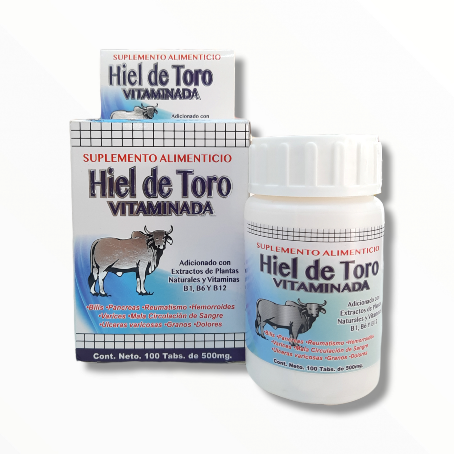 TAB HIEL DE TORO VITAMINADA C/100 LA FUERZA DE LA SALUD