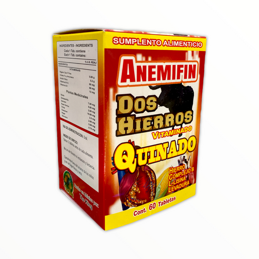 Anemifin Dos Hierros Vitaminado Quinado 60 tabletas The King