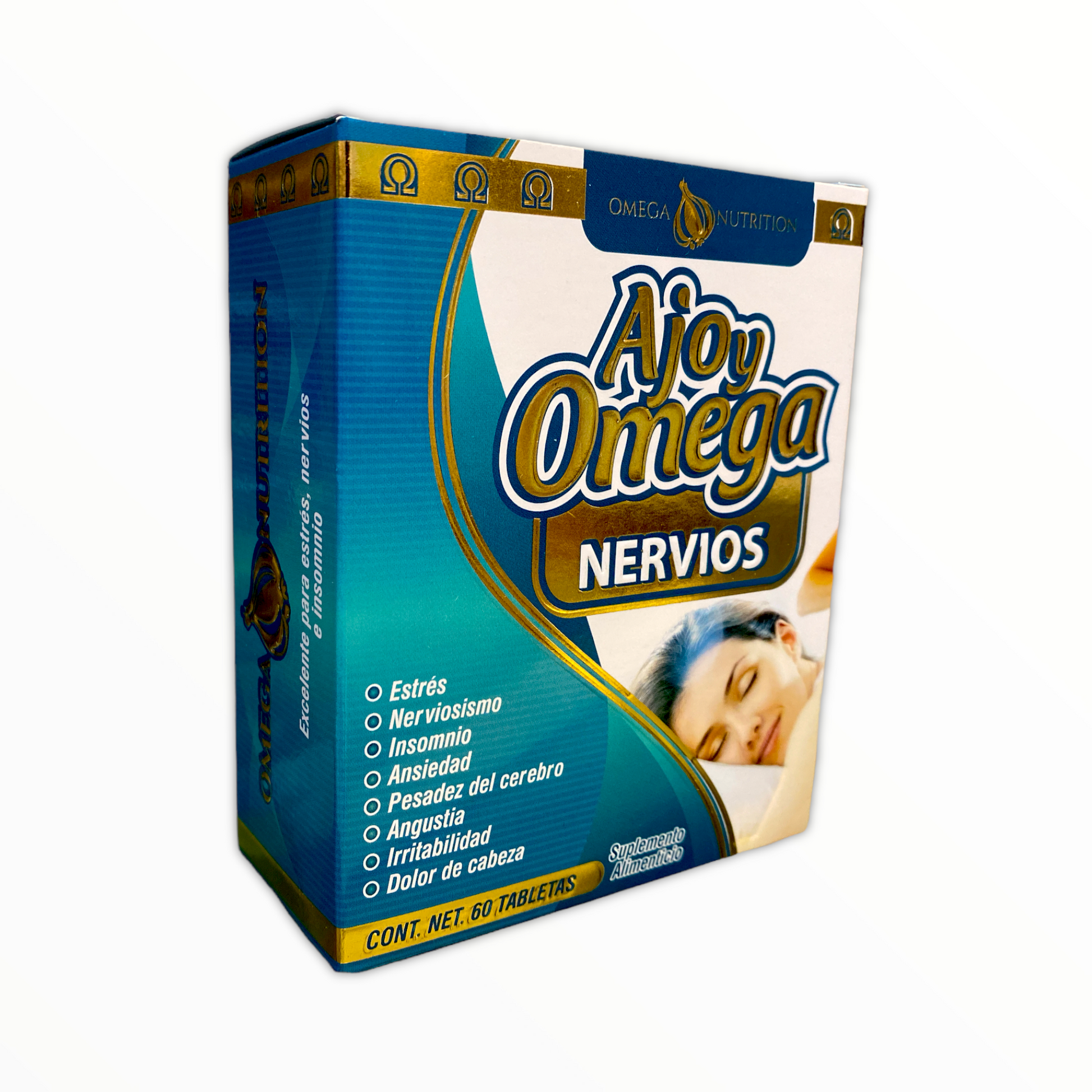 ajo y omega nervios 60 tabletas omega nutrition