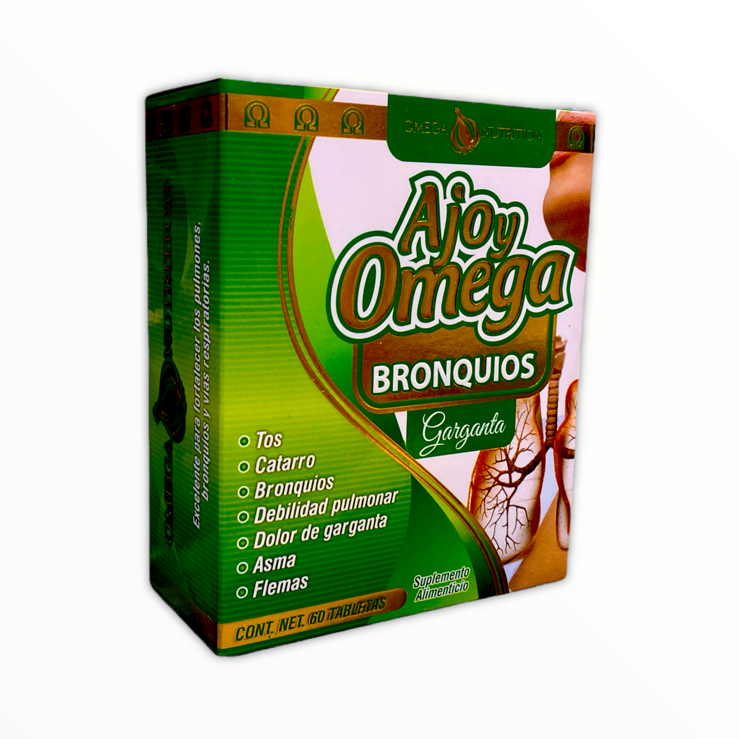 Ajo y Omega Bronquios 60 tabletas Omega Nutrition