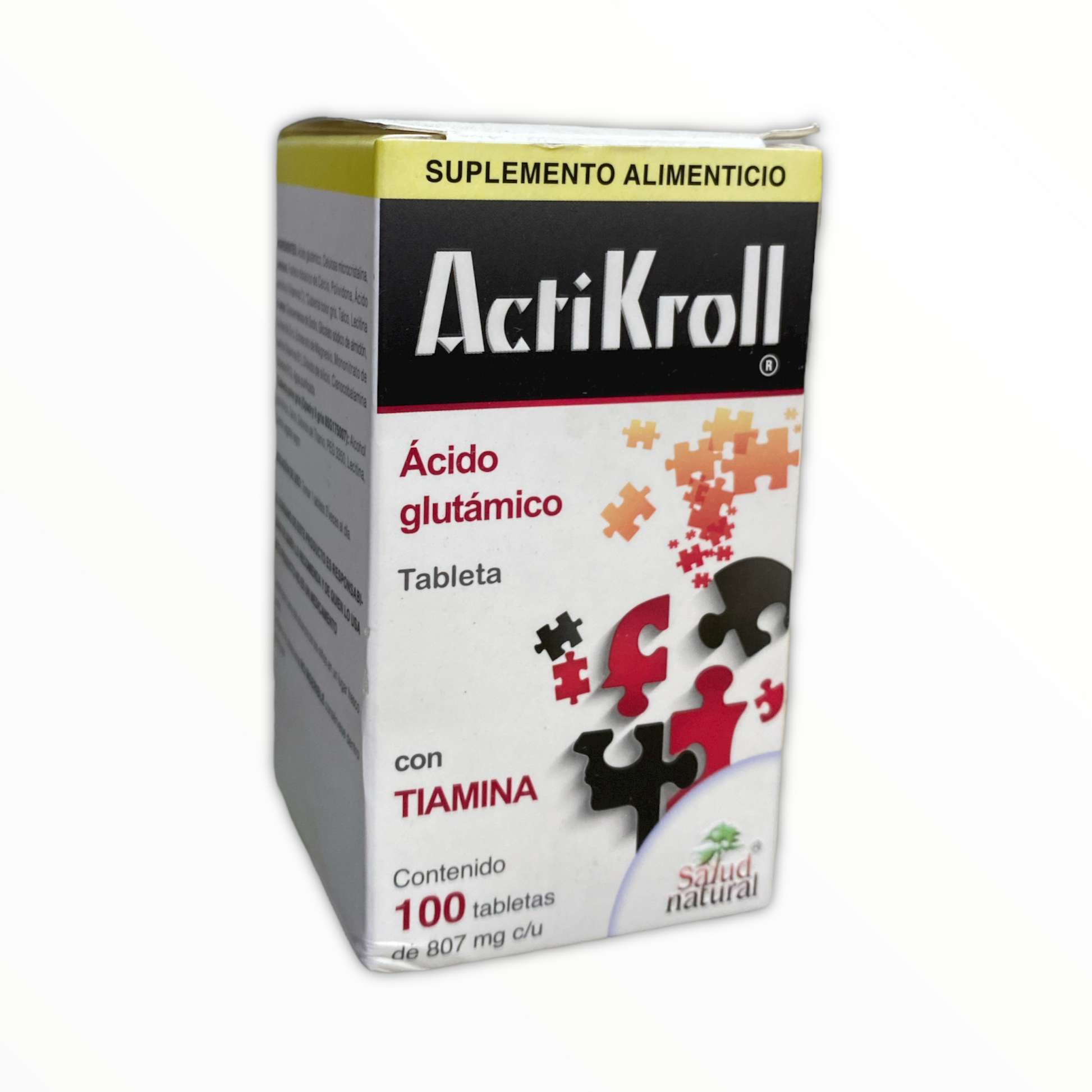 actokroll suplemento alimenticio ácido glutámico 100 tabletas 807 mg