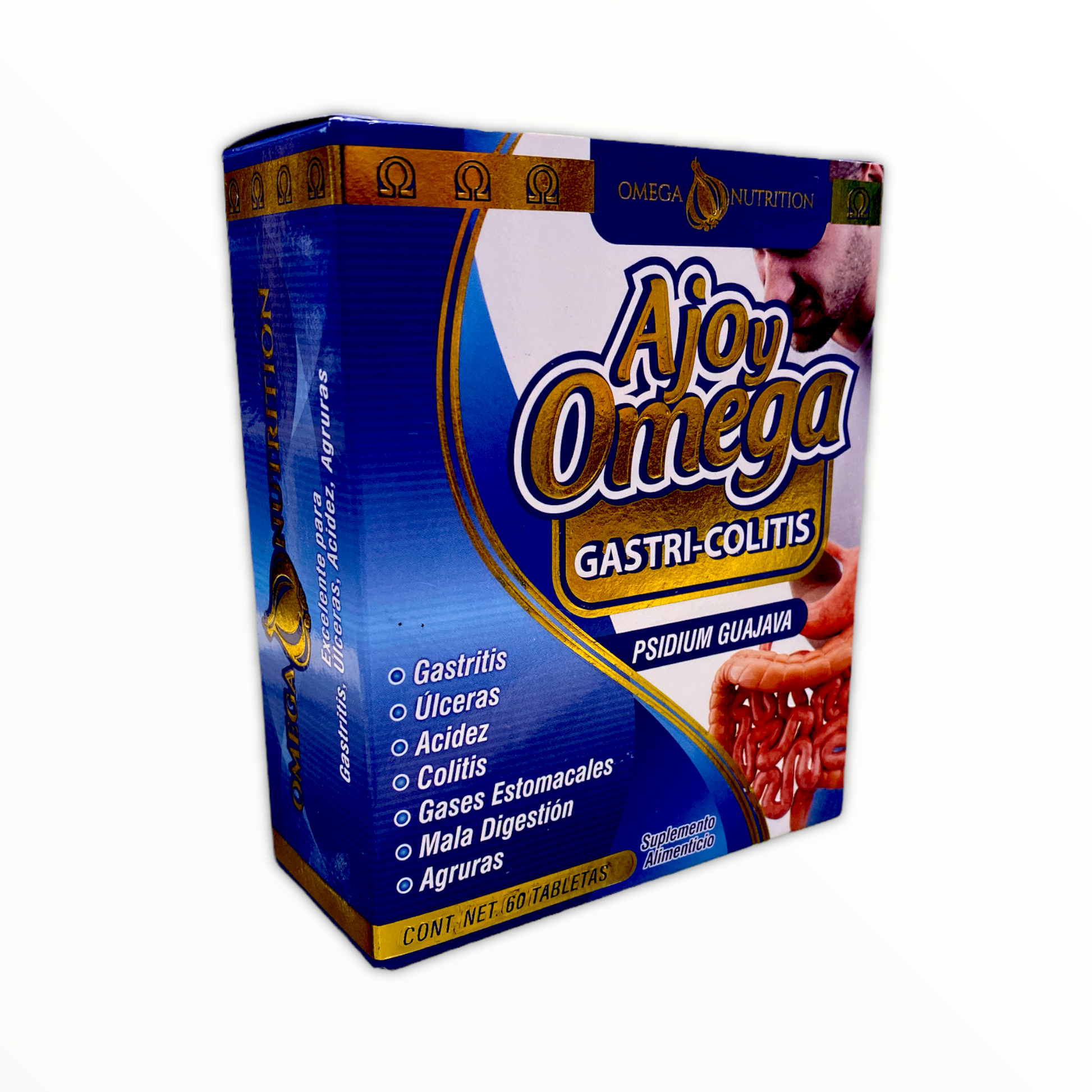 ajo y omega gastri colitis 60 tabletas omega nutrition