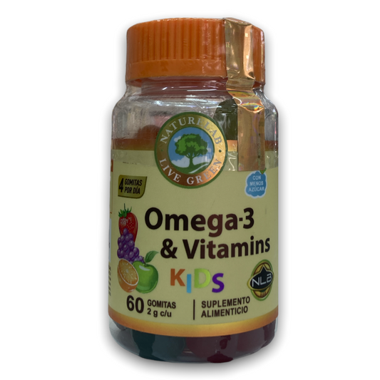 GOMITAS OMEGA 3 Y VITAMINS KIDS C/60 2 GRS NATURELAB