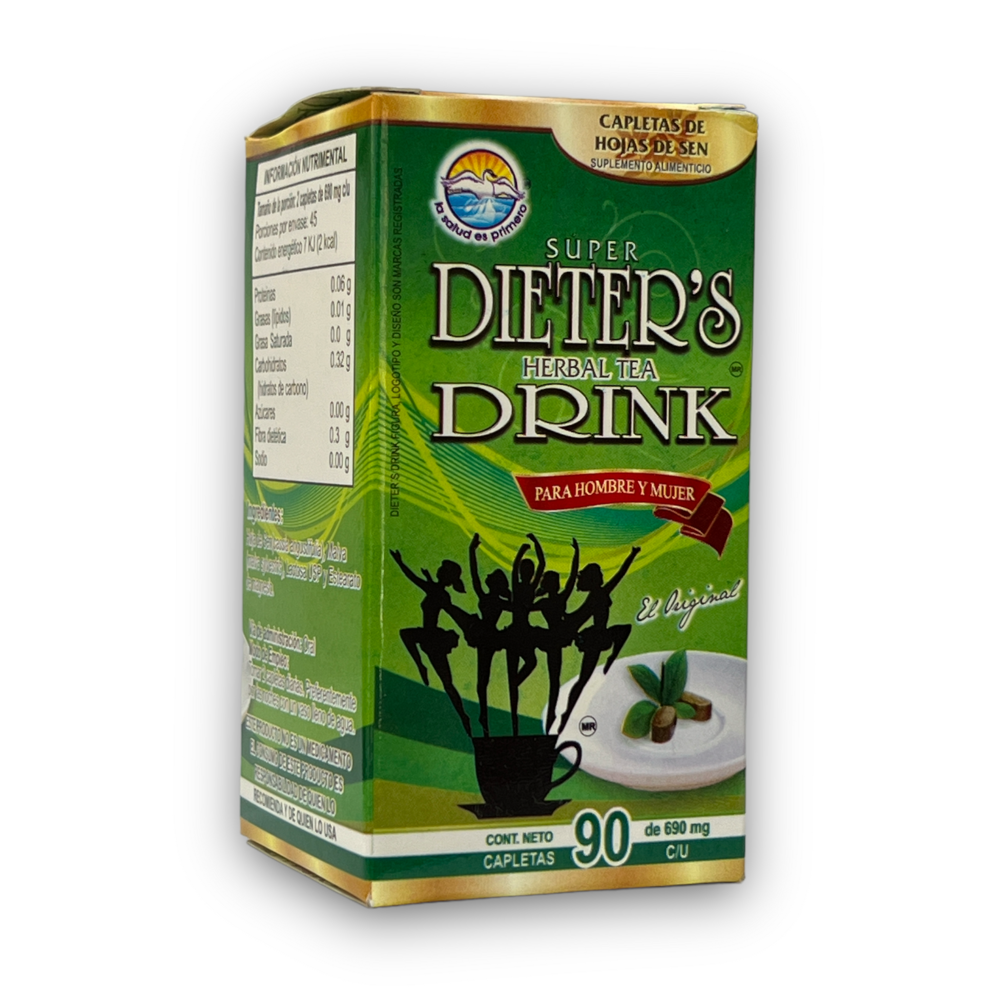 suplemento alimenticio dieter's drink herbal tea 90 cápsulas la salud es primero