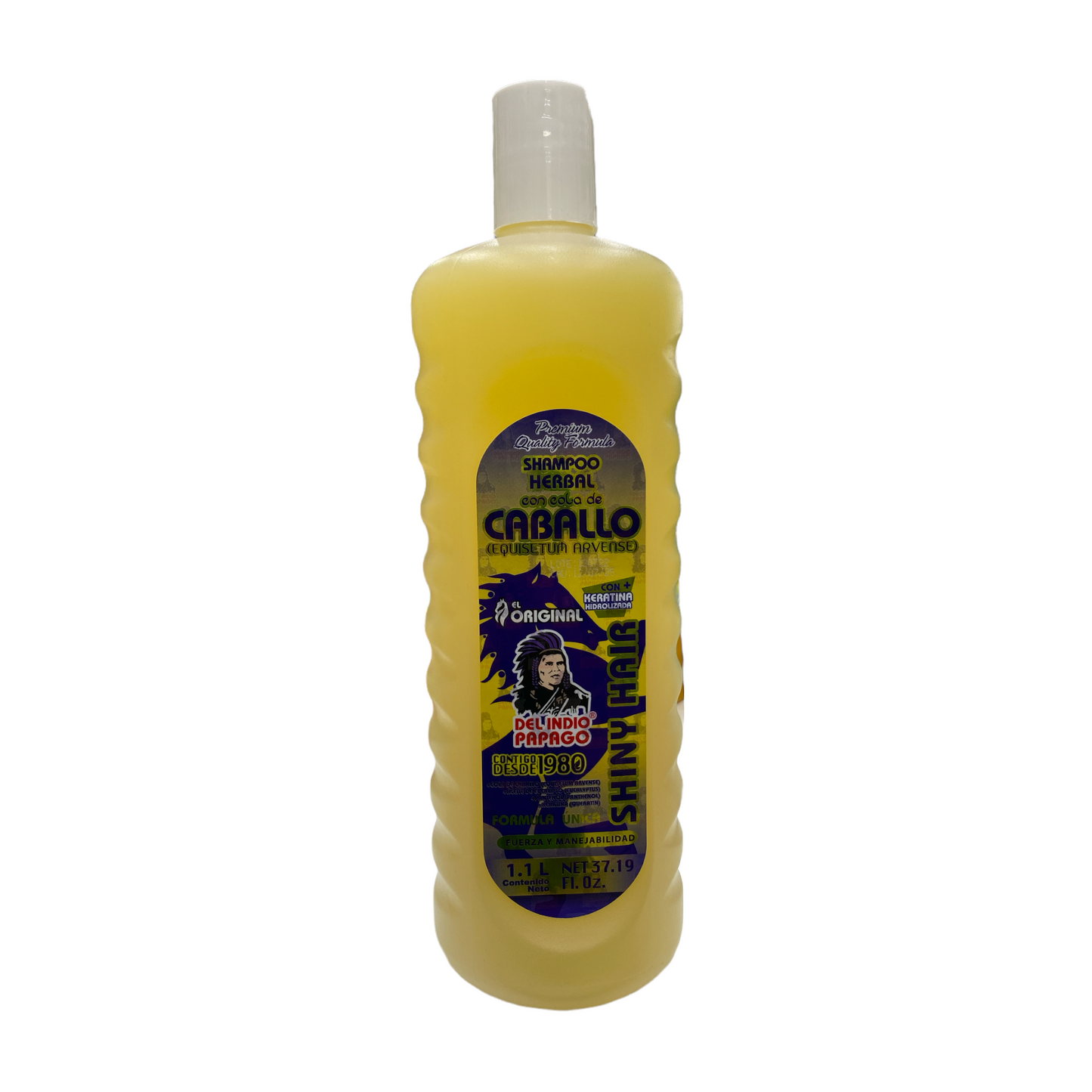 SHAMPOO SHINY HAIR HERBAL CON COLA DE CABALLO C/1.1 LT DEL INDIO PAPAGO