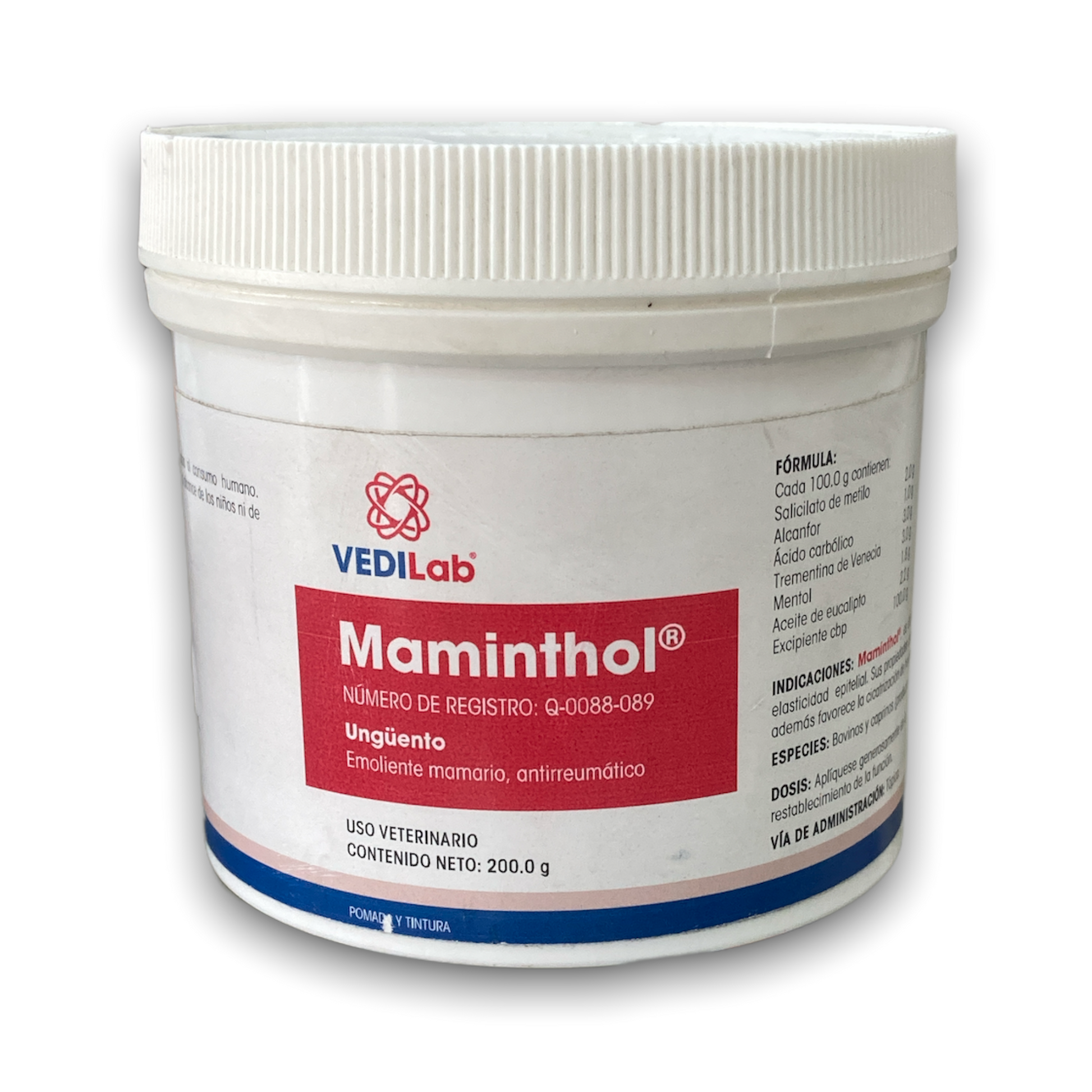 UNGUENTO MAMINTHOL C/200 GRS VEDILAB/ VETERINARIO