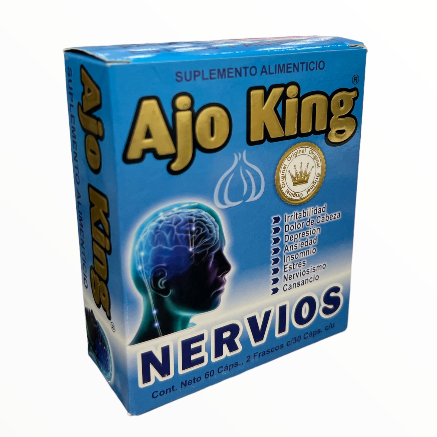 Suplemento para los Nervios 60 cápsulas Ajo King